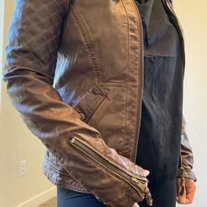 ZARA leather shearling jacket